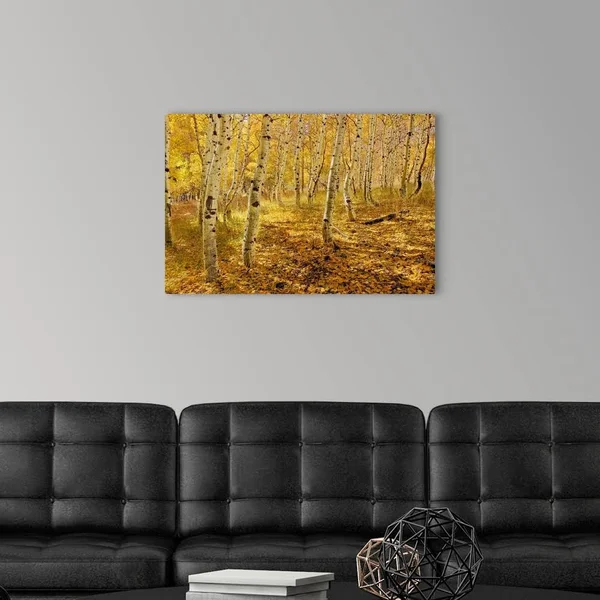 Yellow Aspen Trees in The Fall in The Sierra Mountains of California, Canvas Wall Art, 30x20, Great Big Canvas