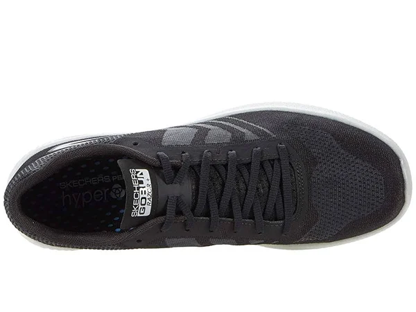 Skechers Men's Go Run Razor Sneakers, Black/White, 10.0
