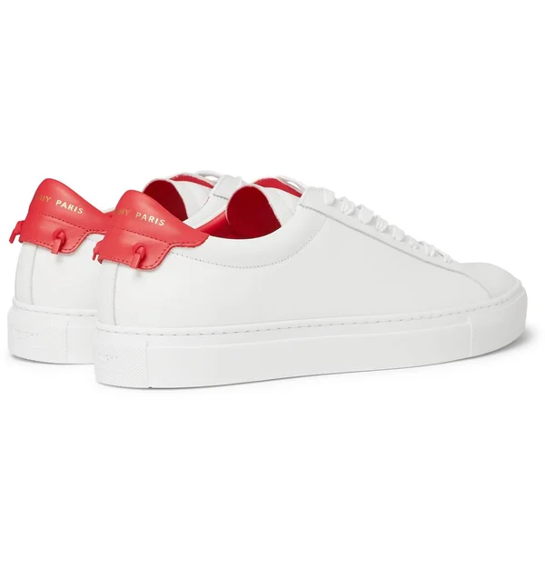 Givenchy, Men Urban Street Leather Tennis Sneakers White/Red 45