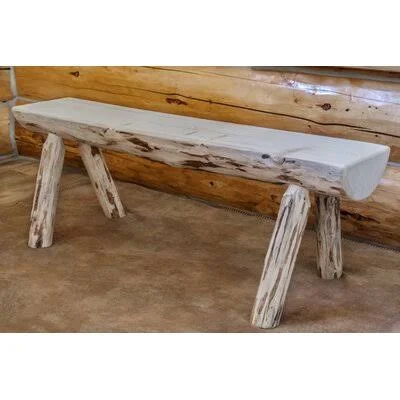 Loon Peak Abordale Half Log Bench Finish: Ready, Size: 6'