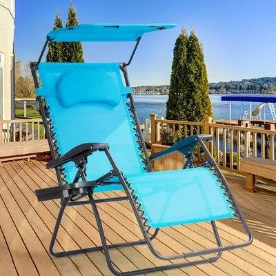 Chesser 29&& Long Reclining Single Chaise Freeport Park Color: Blue