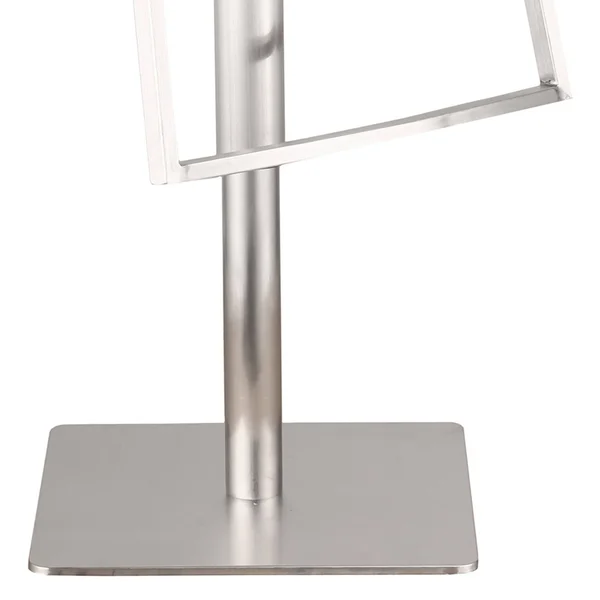 Armen Living Ibiza Adjustable Brushed Stainless Steel Barstool - Gray
