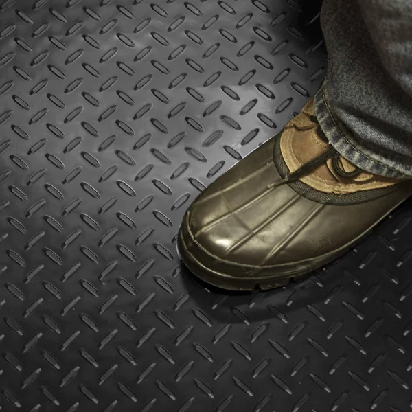 Resilia - Black Plastic Floor Runner/Protector - Embossed Diamond Plate Pattern - (27 Inches Wide x 25 Feet Long)