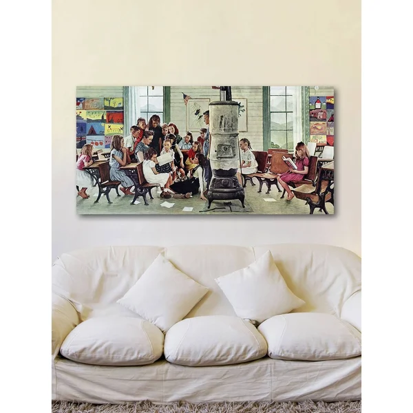 Marmont Hill 'Norman Rockwell Visits A Country School' by Norman Rockwell Painting Print on Canvas, 30 x 60