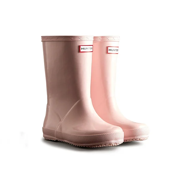 Hunter Pink Rain Boots - Original Kids First Classic Gloss Rain Boots - Size US 2