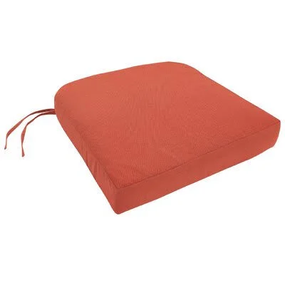 Knife Edge Indoor/Outdoor Sunbrella Dining Chair Cushion Highland Dunes Fabric: Canvas Melon - Size: 3.5x22 H x 19x22 W x 18x22 D