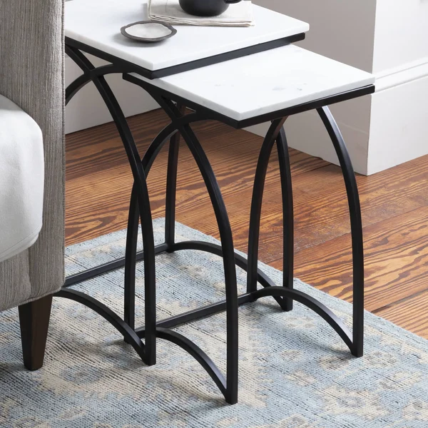 Handmade Home Modern BHS-0094383 Black White Marble Side Table