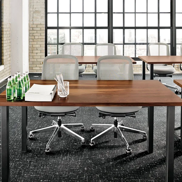 Room & Board - Modern Parsons Leg 48W 24d Table w/ 2x22 Leg, Cherry Top w/ Taupe Base