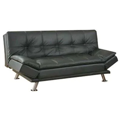 Latitude Run Baize Sleeper Sofa; Black
