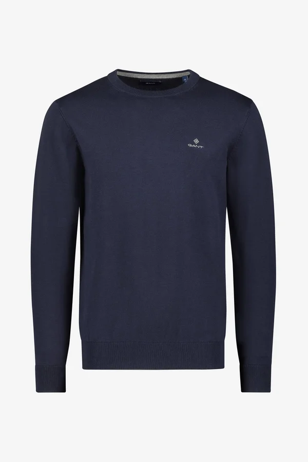 Gant Classic Cotton Crew Colour: Evening Blue - Size: XL