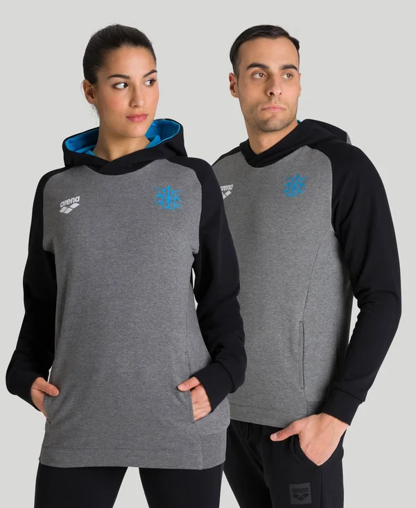 Arena Unisex Bishamon Hoodie - Dark Grey Melange/ Black, Pro Swimwear