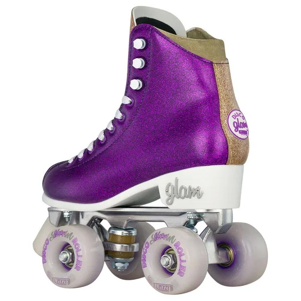 Disco Glam Roller Skates, Glamorous Glitter Quad Skates Teal Glitter, US Mens 3.5, US Ladies 4, EU 35