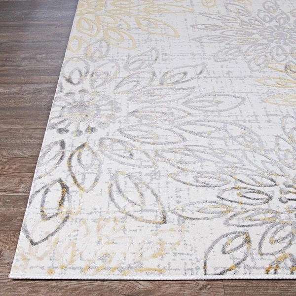 Couristan 6&6x22 x 9&6x22 Ivory/Steel Blue Calinda Summer Bliss Area Rug