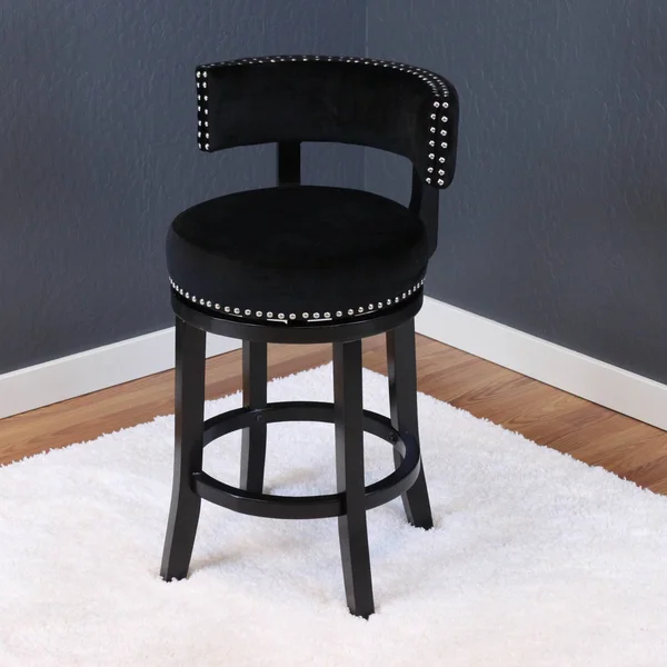 Silver Orchid Sonja Velvet Swivel Counter Chair - Plum Wine