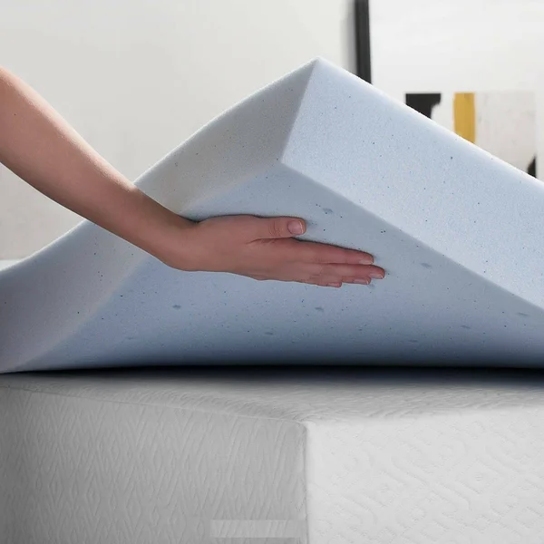 4x22 Memory Foam Mattress Topper Lucid Color: Light Blue, Size: Twin