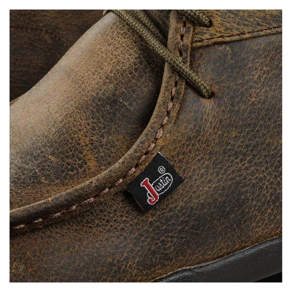 Justin Boots Men's Cappie Steel-Toe Work Shoes - Dark Brown (7)