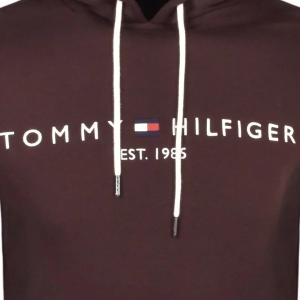 Tommy Hilfiger Logo Hoodie Burgundy
