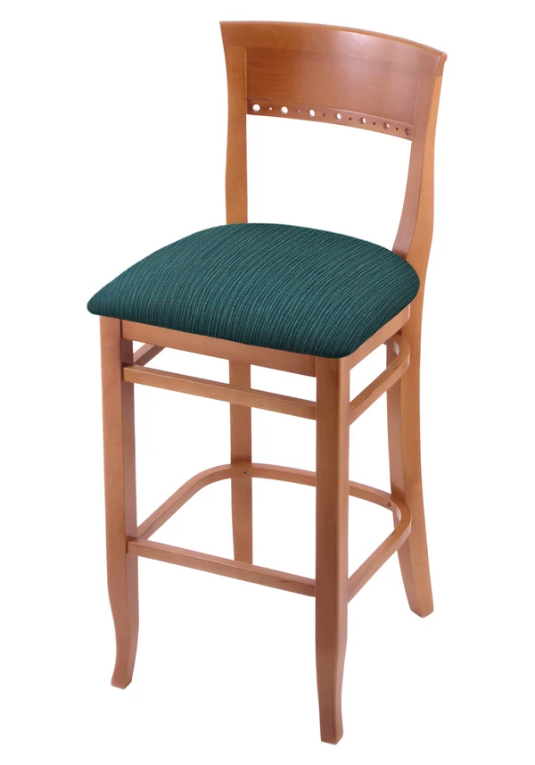 3160 30x22 Bar Stool with Medium Finish and Graph Tidal Seat