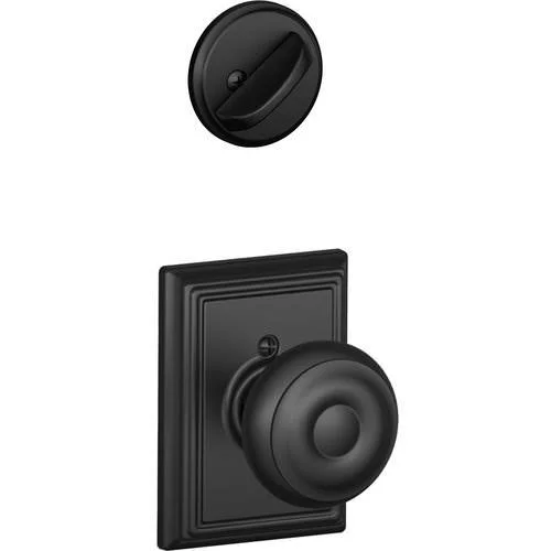 Schlage F59 Georgian with Addison Rose Interior Active Trim Distressed Nickel Finish