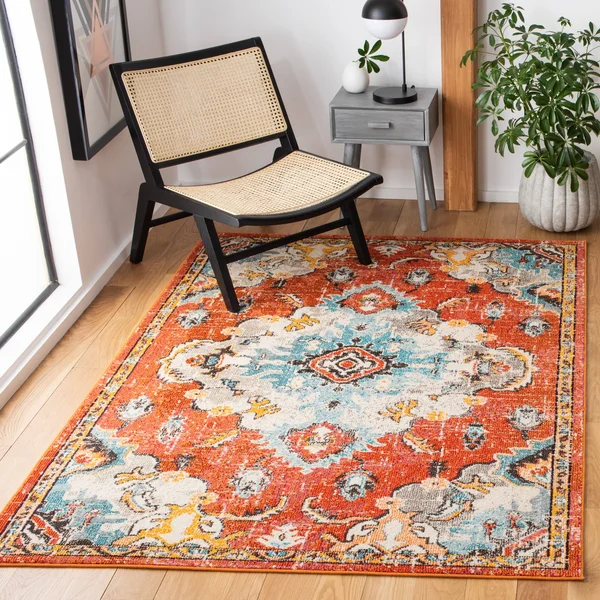 4' x 6' Rectangular Area Rug, Orange, Safavieh