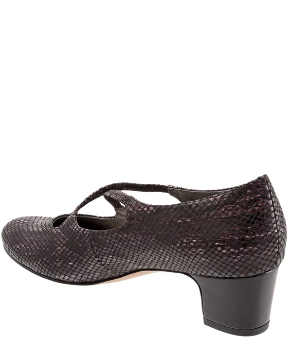 Trotters Jamie Pumps, Women's, Navy Snake, Size: 5.5