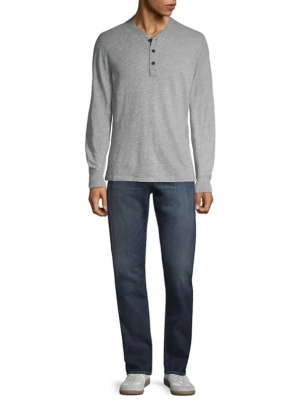 Rag & Bone Men's Classic Long Sleeve Henley - Grey Heather - Size XL