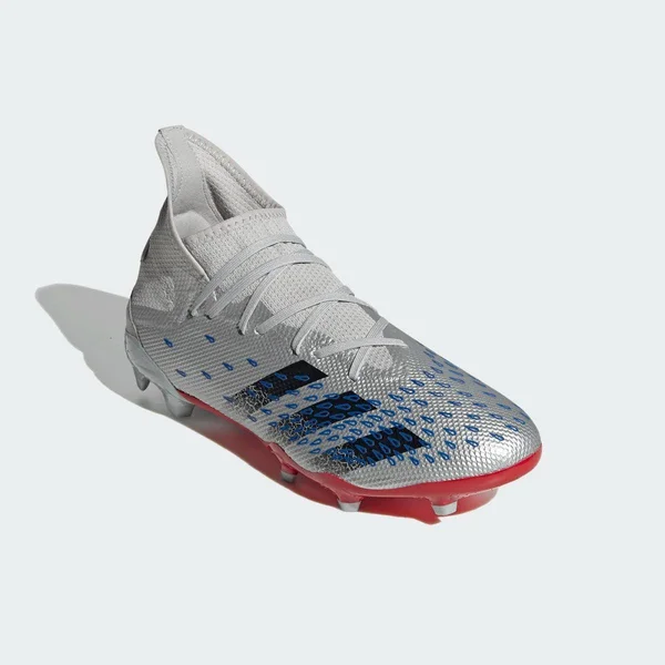 Adidas Predator Freak .3 FG Firm Ground Soccer Cleats Metallic Silver/Core Black/Team Royal Blue - 13