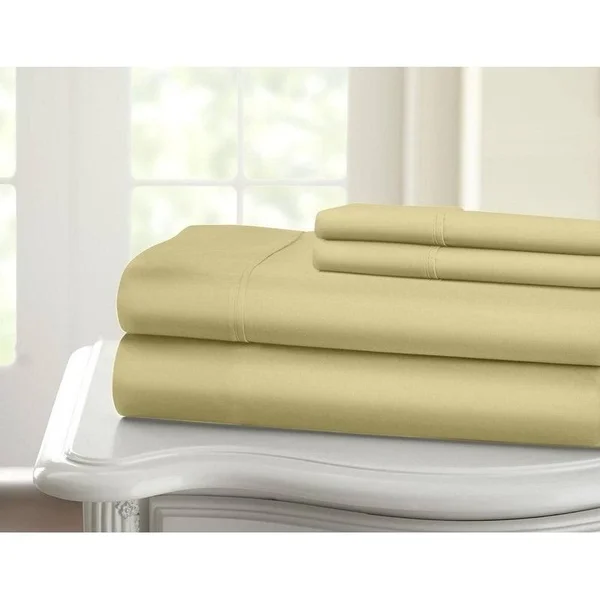 Gracewood Hollow Chavda 1200 TC Deep-Pocket Luxury Solid Cotton Bed Sheet Set - Queen - Silver