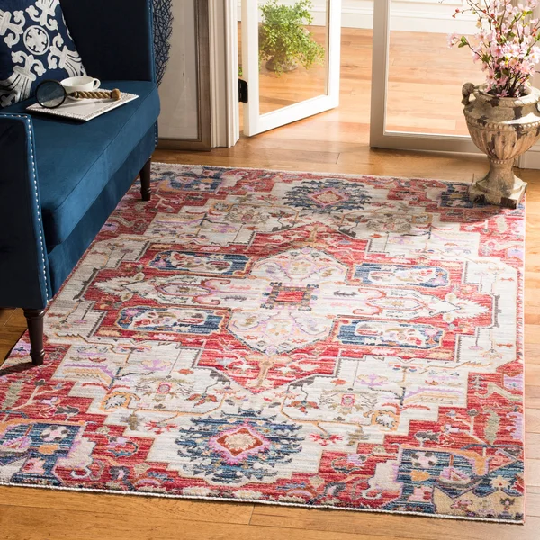 Safavieh Nirvana NVA132C Creme/Red 8' x 10' Area Rug