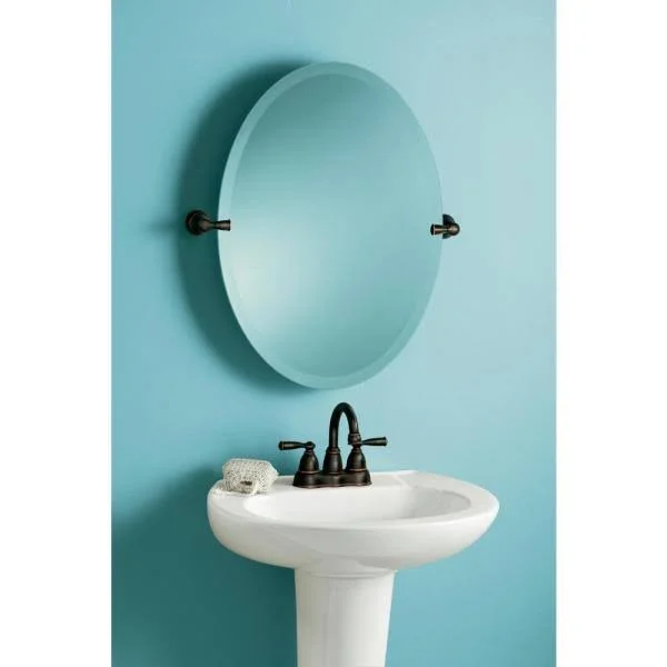Moen Banbury 23 in. x 26 in. Frameless Pivoting Single Wall Mirror in Bronze