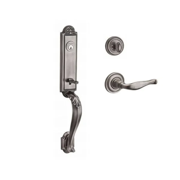 Baldwin Scelixdecrtrr152 Reserve Single Cylinder Handleset Elizabeth x Decorative with Traditional Round Rose in Matte Antique N