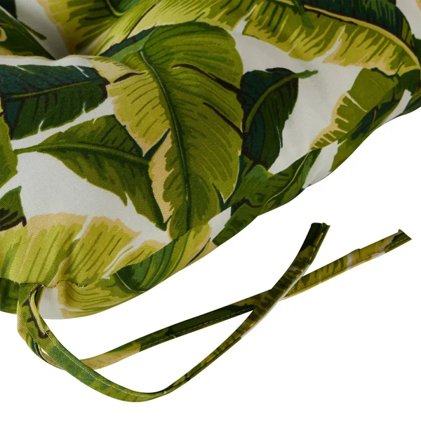 2pk Outdoor Seat Cushions Palm Leaves White - Kensington Garden