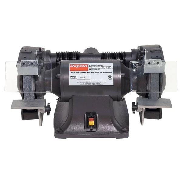 Dayton 2LKT1 Bench Grinder, 8 in, 3/4 HP, 3 Ph 220/440V