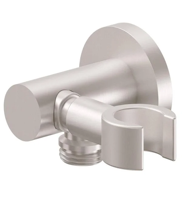 California Faucets SH-25S-65-PC Decorative Supply Elbow with Swivel Hand Shower Holder-Round Base - Polished Chrome