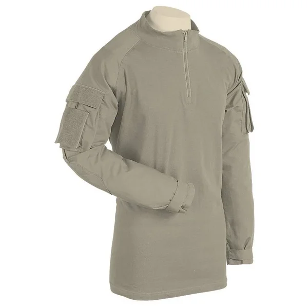 Voodoo Tactical 01-9582 Combat Shirt with Zipper, Sand, Men's, Size: Large, Beige