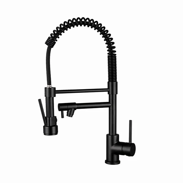 Single-Handle Pull-Down Sprayer Kitchen Faucet in Matte Black