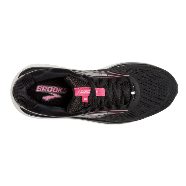 Brooks Addiction 14 Narrow 10.5, Black/Hot Pink/Silver (Women's)
