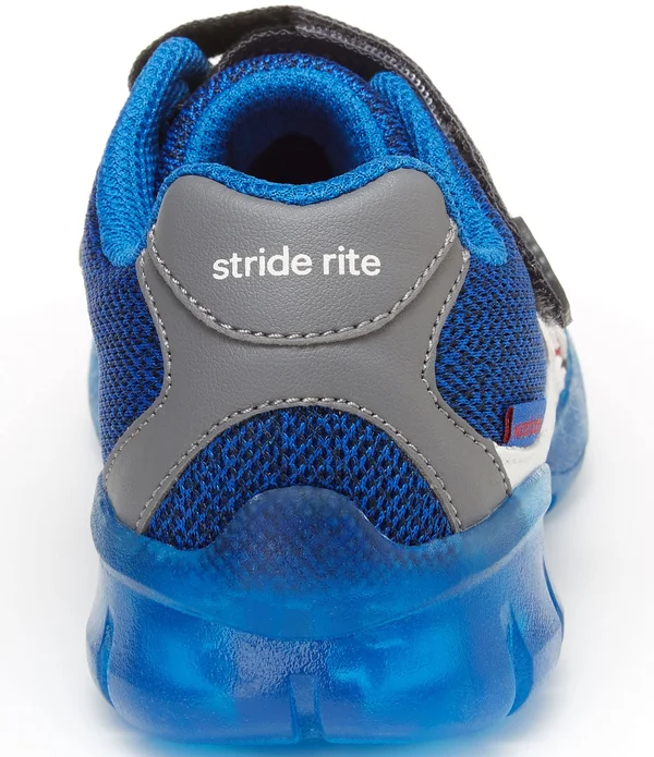 Stride Rite Boys Lighted Shark Sneaker, Black/Blue, 9.5 Toddler US
