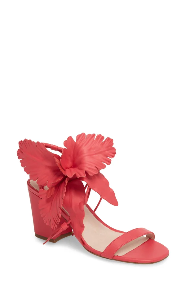 Cecelia New York Hibiscus Heeled Sandals TIDEDYE Flower Block Heel Pumps, Women's, Size: 6