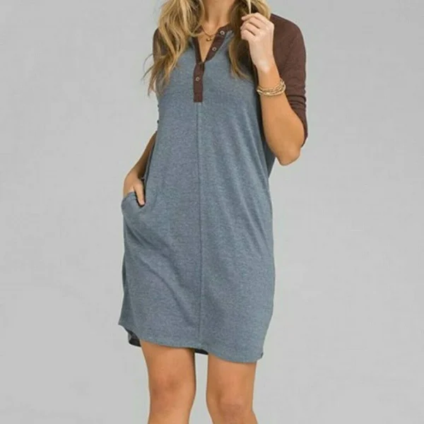 Prana Cozy Up Henley Dress - Women's Vintage Blue Heather - Xs