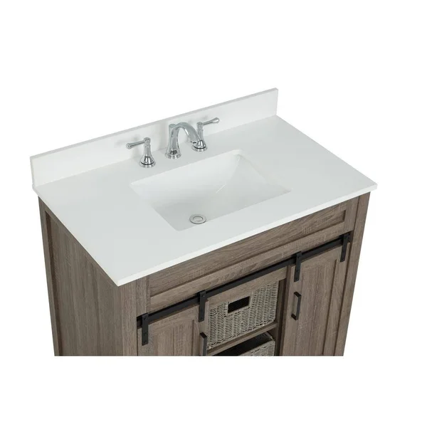Home Decorators Collection 49 in. W x 22 in. D x 0.75 in. H Quartz Vanity Top in Snow White with White Basin TH0372
