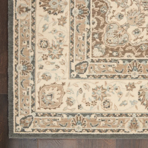 Copper Grove Natrang Floral Area Rug - Grey/Ivory 2&6x22 x 12& Runner