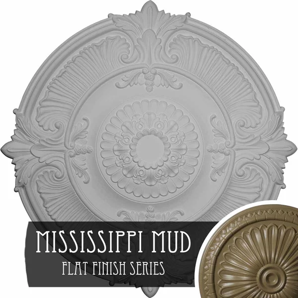 Ekena Millwork CM53ATMMF 53 1/2x22OD x 3 1/2x22P Attica Acanthus Leaf Ceiling Medallion (Fits Canopies Up to 4 5/8x22), Hand-Pai