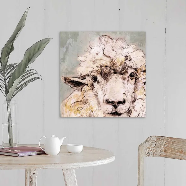 Sheep - Large Solid-Faced Canvas Wall Art Print, Great Big Canvas