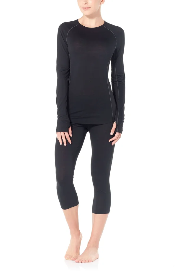Icebreaker 150 Zone Long-Sleeve Crewe Top - Women's Black, M