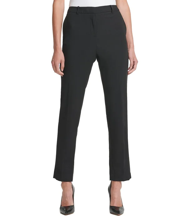 Dkny Essex Slim-Leg Pants - 8, Black