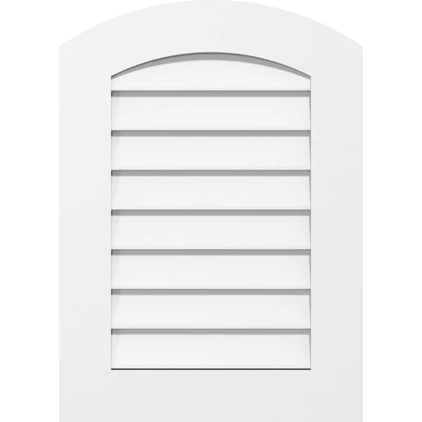 Ekena Millwork GVPAR20X3601SN 20x22W x 36x22H Arch Top Surface Mount PVC Gable Vent: Non-Functional, w/ 3-1/2x22W x 1x22P Standa