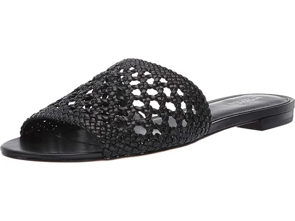 Michael Kors Augustine Woven Slide Sandal Black 6.5