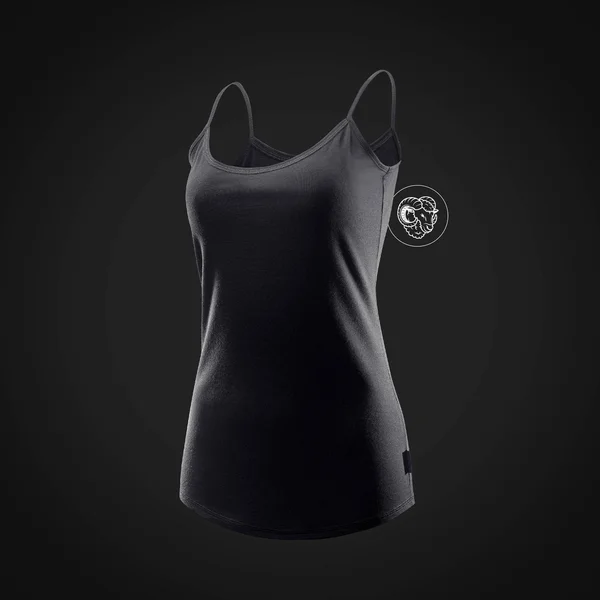 Forclaz Women's Trek 500 - Merino Wool Hiking Tank Top in Black, Size XL
