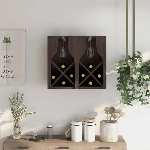 Furniture of America Aniya Rustic Wine Rack - Reclaimed Oak
